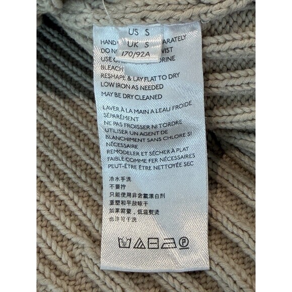 Free People Beach Mock Neck Ribbed Knit Sweater Women’s Sz S Oatmeal Long Sleeve - Picture 5 of 11